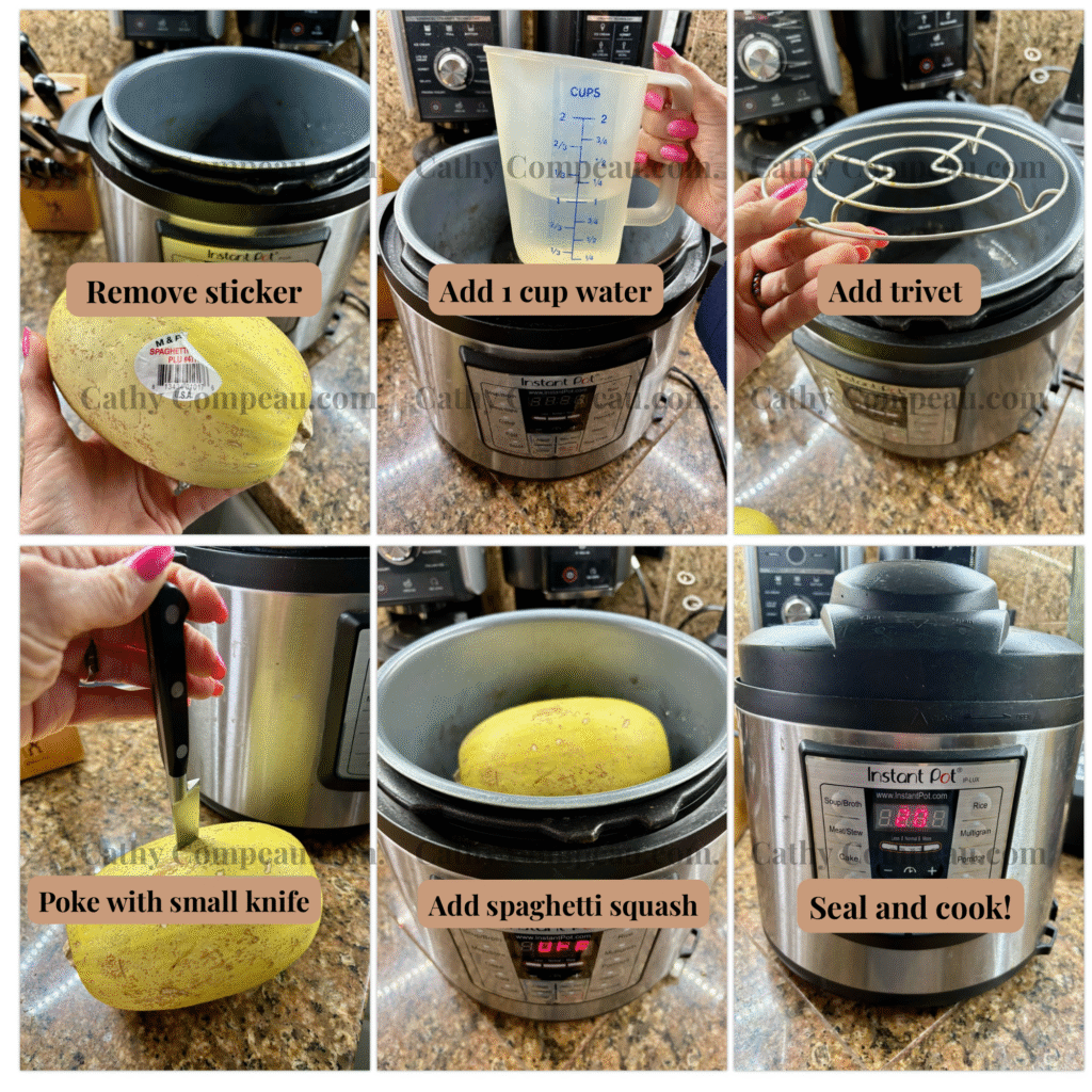 Step-by-step making spaghetti squash in Instant Pot