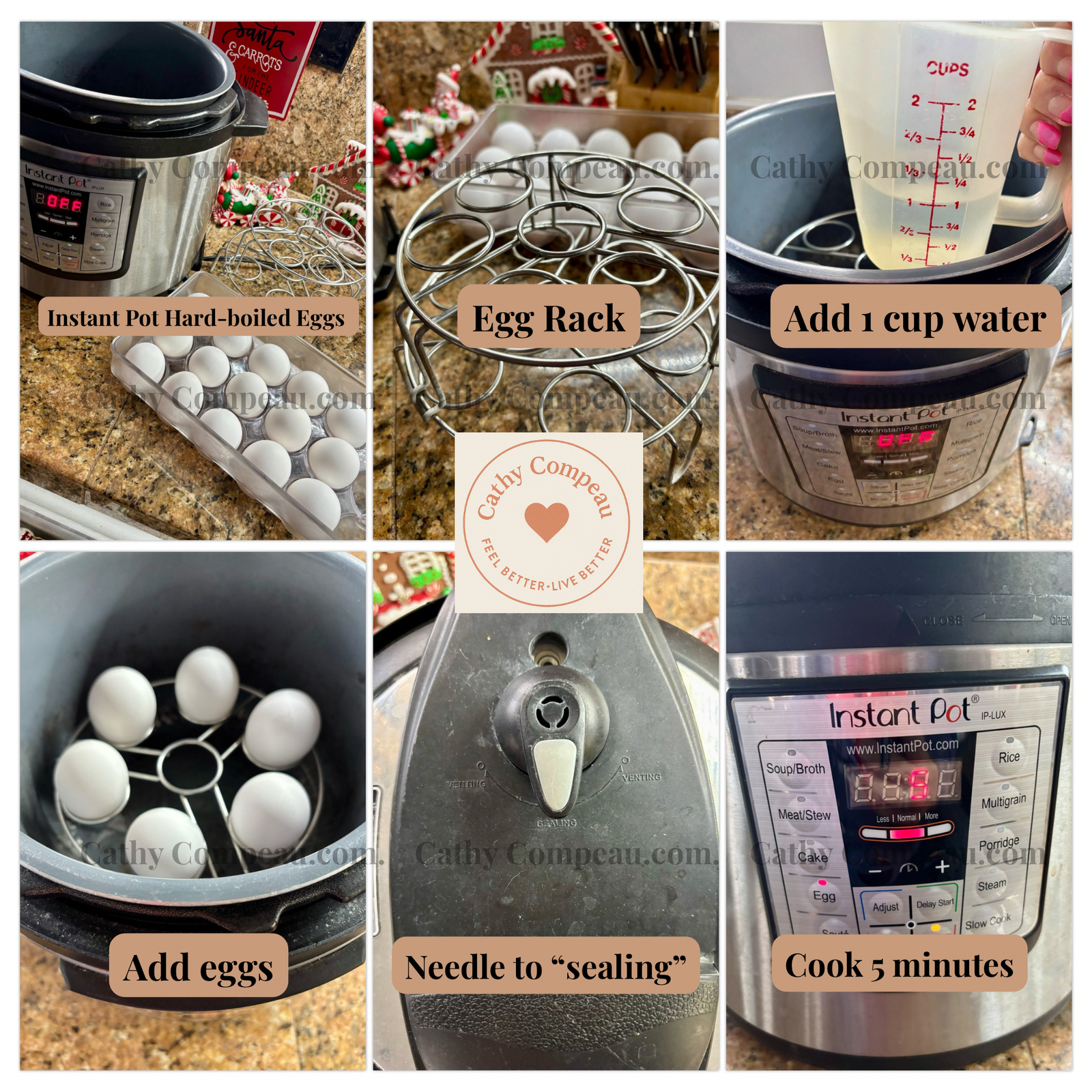Step-by-step Hard-boiled eggs in the Instant Pot. 
