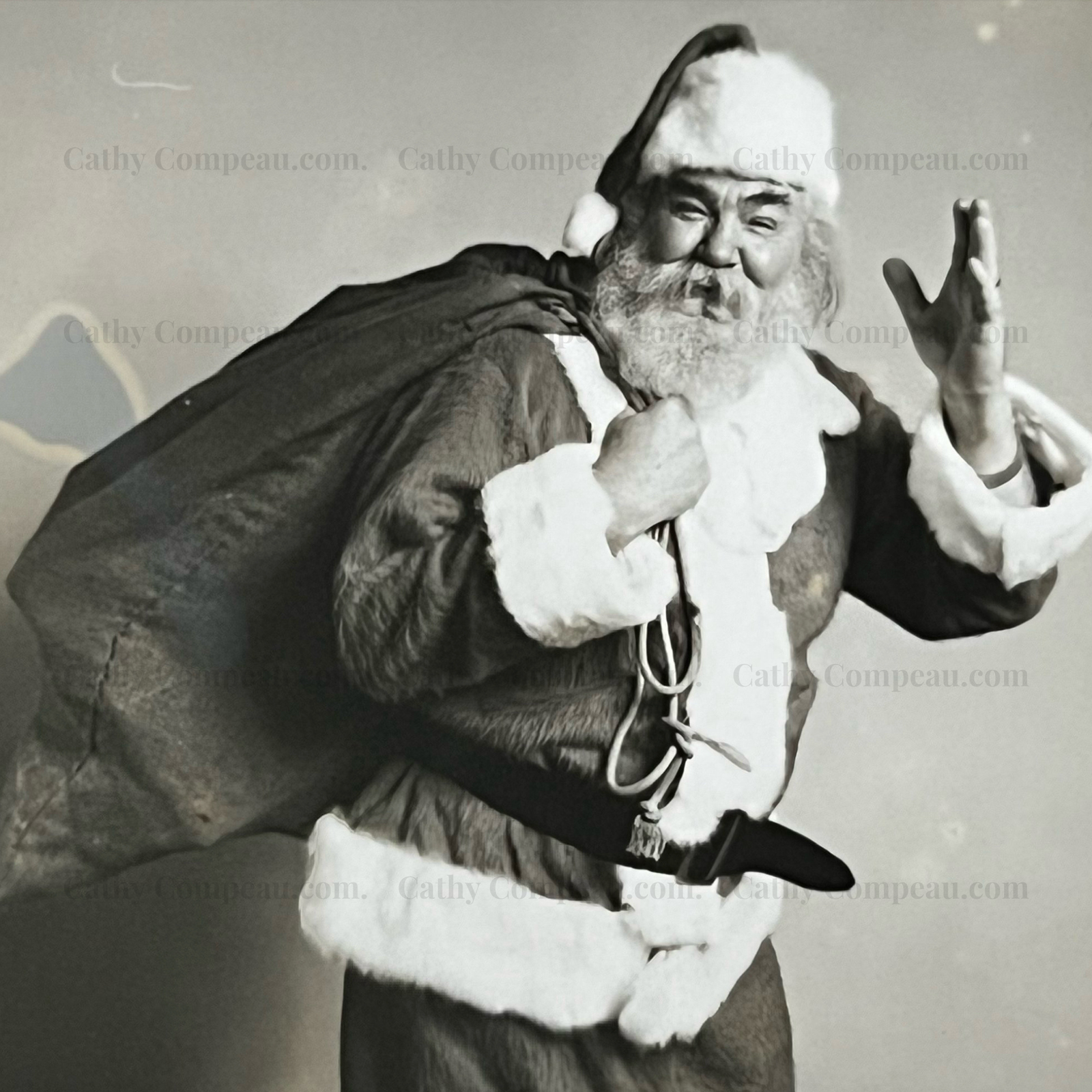 My grandpa dressed as Santa Claus for holiday events.