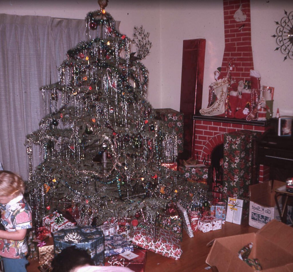 Christmas morning in the living room in the 1970’s