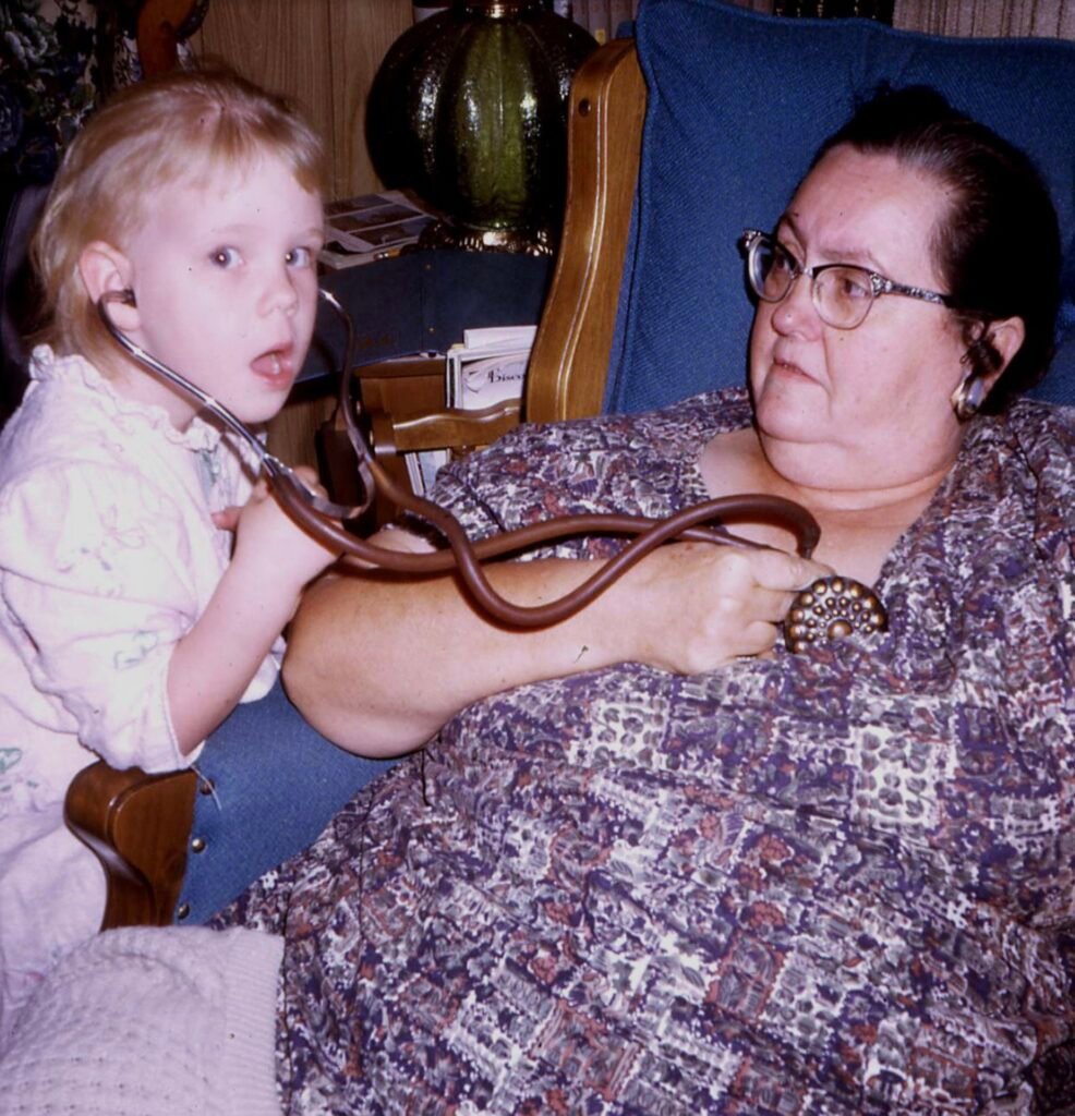 Grandma and her granddaughter in 1960s
