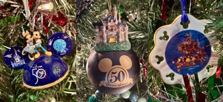 Disneyland 50th Anniversary Christmas ornaments