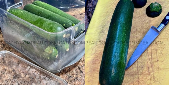 Zucchini in a produce keeper 