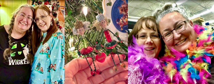 Cousins who are sisters Christmas ornament