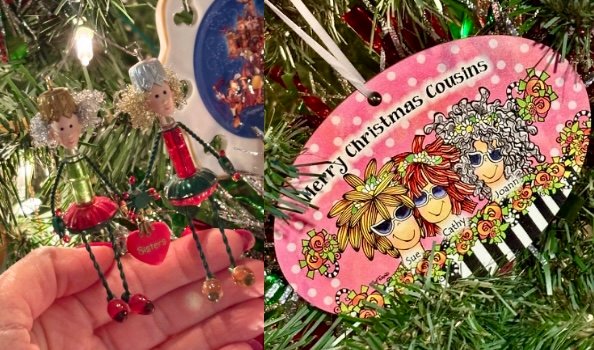 Cousins who are sisters Christmas ornaments