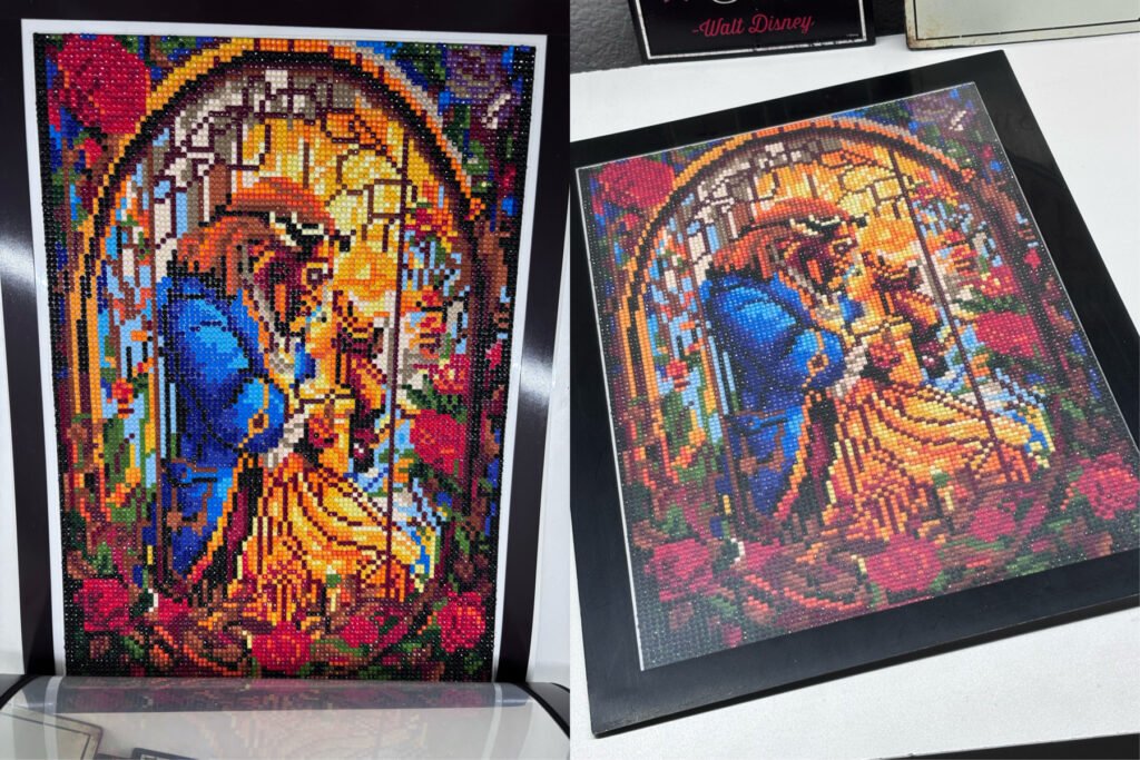 Beauty and the Beast diamond art in magnetic frame
