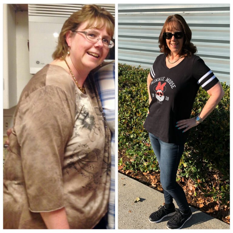 Midlife woman who lost 80 pounds on weight watchers.